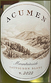 Acumen 2022 Mountainside Sauvignon Blanc