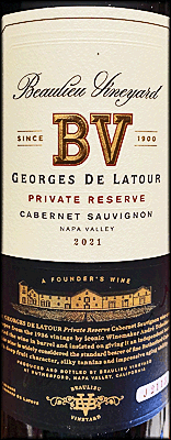 Beaulieu Vineyard 2021 Georges de Latour Private Reserve