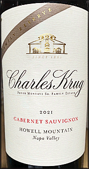 Charles Krug 2021 Family Reserve Howell Mountain Cabernet Sauvignon