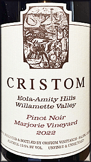 Ken's wine review of 2022 Cristom Vineyards Pinot Noir 