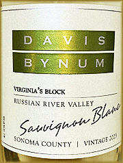 Davis Bynum 2023 Virginia's Block Sauvignon Blanc