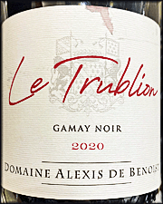 Alexis de Benoist 2020 Le Trublion Gamay Noir