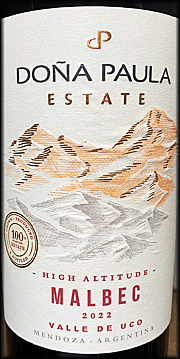 Dona Paula 2022 High Altitude Estate Malbec