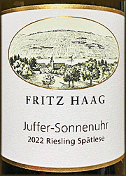 Fritz Haag 2022 Juffer Sonnenuhr Spatlese Riesling