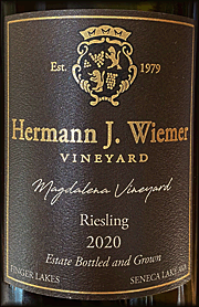 Hermann Wiemer 2020 Magdalena Vineyard Riesling