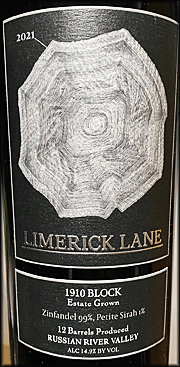 Limerick Lane 2021 1910 Block Zinfandel