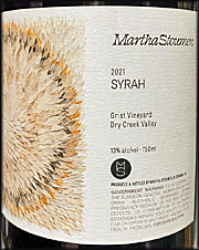 Martha Stoumen 2021 Grist Vineyard Syrah