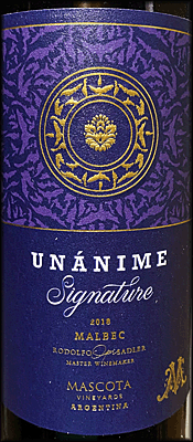 Mascota 2018 Unanime Signature Malbec