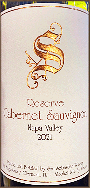 San Sebastian 2021 Reserve Cabernet Sauvignon